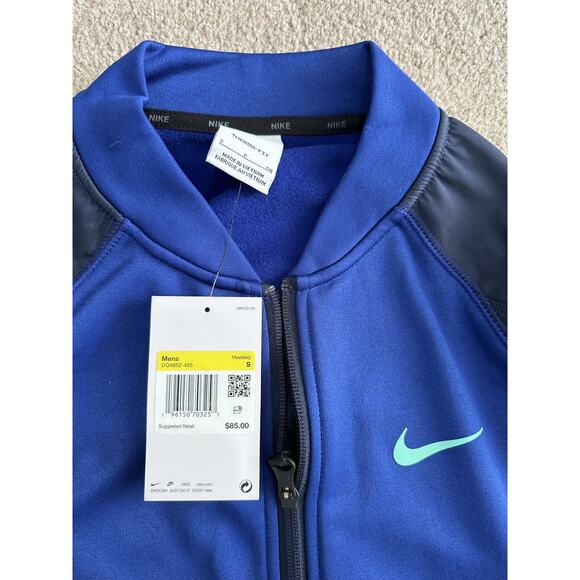 Nike Therma-FIT Men's Training Full Zip Bomber Jacket Size Small DQ4852-455 Blue - Picture 2 of 7